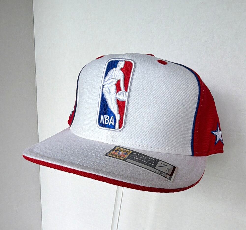 Reebok vintage NBA All-Star Game Los Angeles 2004 Fitted Hat Cap 7 1/8 White Red